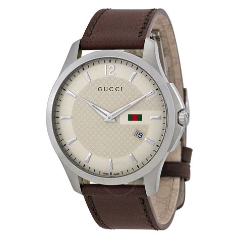 mens gucci watch leather strap|Gucci leather strap replacement.